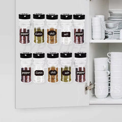 Kitchen Storage Rack Wall Mount Spice Rack Seasoning Bottle Plastic Clip Rack Cabinet Door Hooks Jar Spice Holder Tools