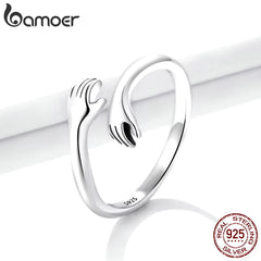 925 Sterling Silver Hug Warmth and Love Ring