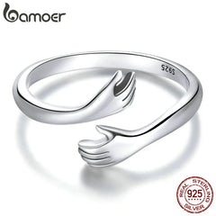 925 Sterling Silver Hug Warmth and Love Ring