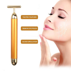 24K Energy Beauty Bar Vibrating Facial Slimming Face Massage Roller Face Lifting anti Aging Tighten Waterproof Beauty Stick