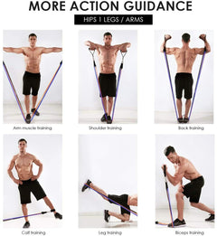 11PCS Set Resistance Bands Workout Kit