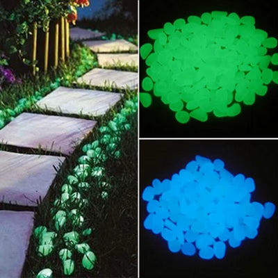 Glow in the Dark Garden Pebbles Glow Stones Rocks for Walkways Garden Path Patio Lawn Garden Yard Decor Luminous Stones