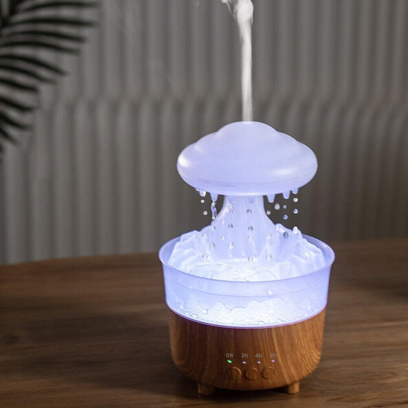 Rainfall ESSENTIAL Oil Diffuser, LED 7 Colour Lights Aromatherapy Diffuser, Super Quiet Air Humidifier, Electric Aroma Diffuser, Waterless Auto-Off for Home (White)