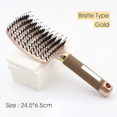 Detangling Hair Brush Hair Comb Hair Brush Bristle & Nylon Women Wet Massage Comb Curly Hairdressing Salon Styling Tools