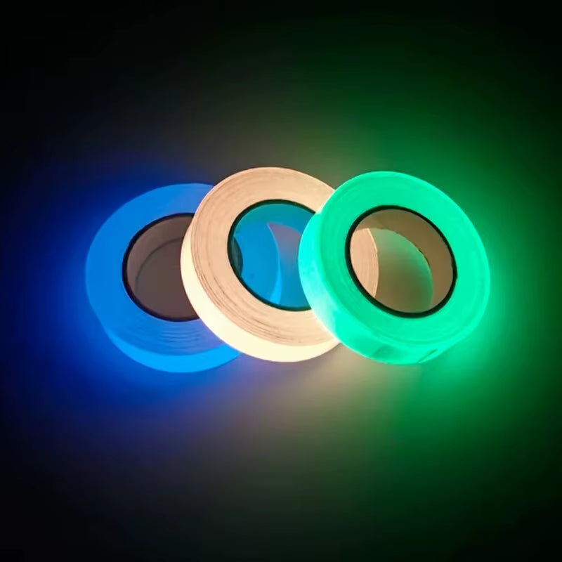 1 Roll Fluorescent Self-Adhesive Glow-In-The-Dark Tape Light Strip Fire Channel Stage Decoration Safety Exit Warning Stickers