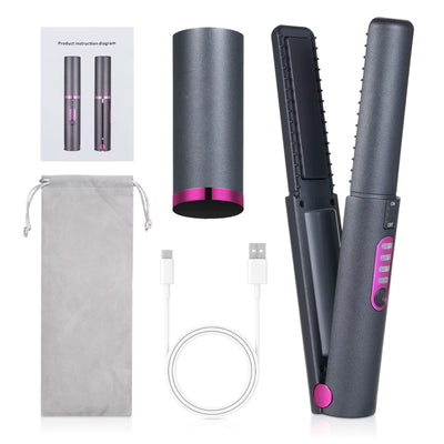 Portable Wireless Rechargeable Hair Straightening Iron Curling Iron