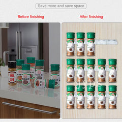 Kitchen Storage Rack Wall Mount Spice Rack Seasoning Bottle Plastic Clip Rack Cabinet Door Hooks Jar Spice Holder Tools